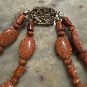 Elegant Goldstone Beaded Necklace